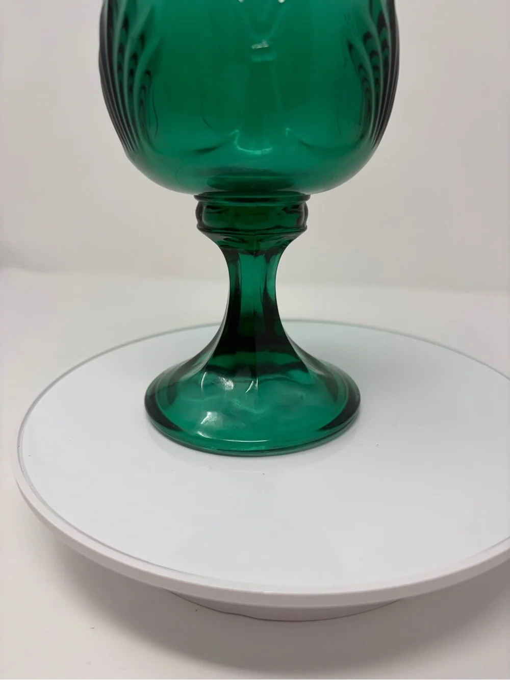 Vintage Set-4 Tuscany Glass King's Crown Thumbprint Blue/Green Wine Water Goblet